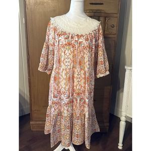 Anthropologie Florence Floral Gown Dress Midi Size XS